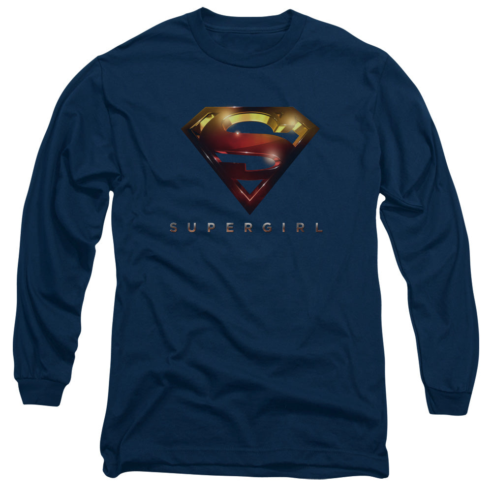 SUPERGIRL/LOGO GLARE - L/S ADULT 18/1 - NAVY