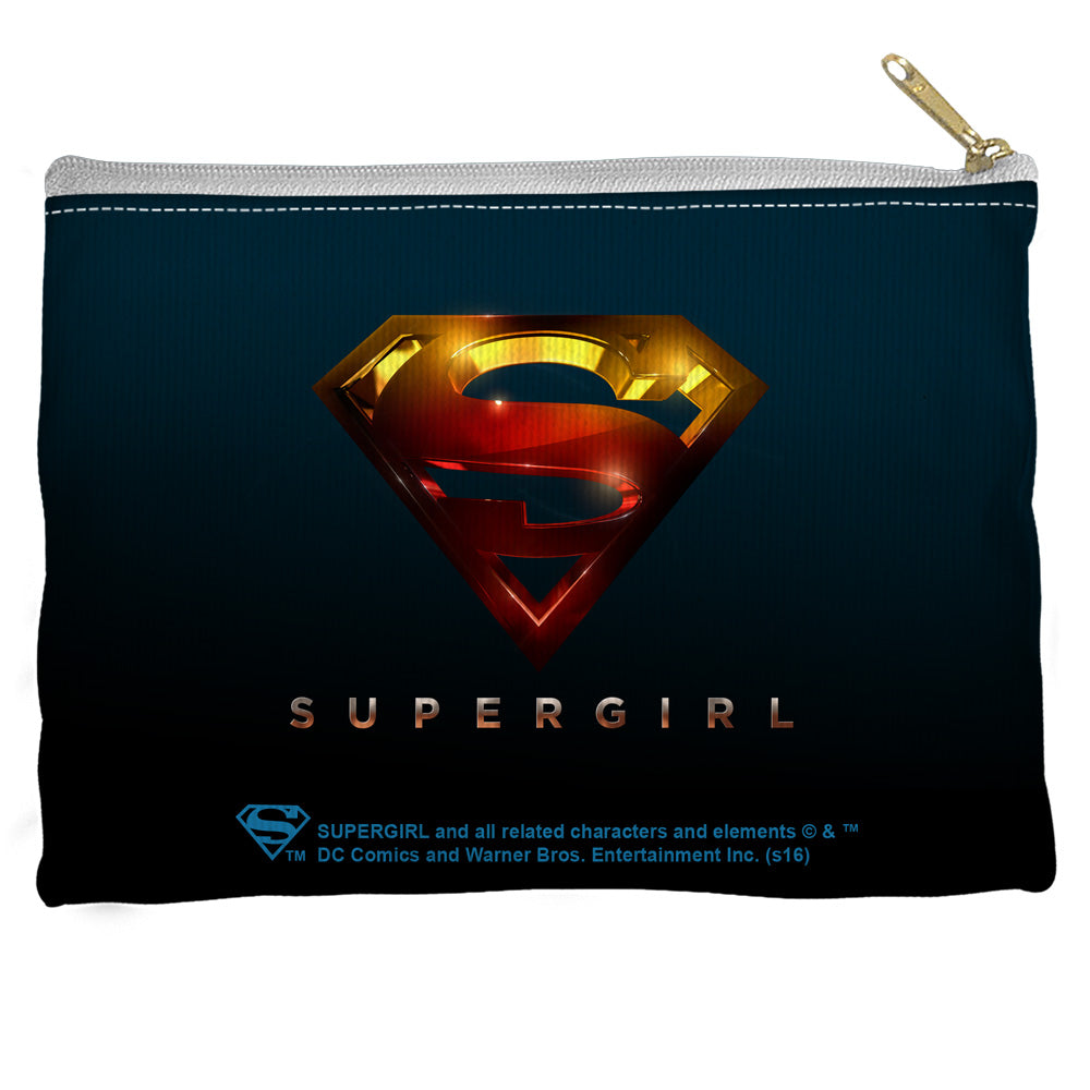 SUPERGIRL/LOGO - STRAIGHT BOTTOM ACCESSORY POUCH