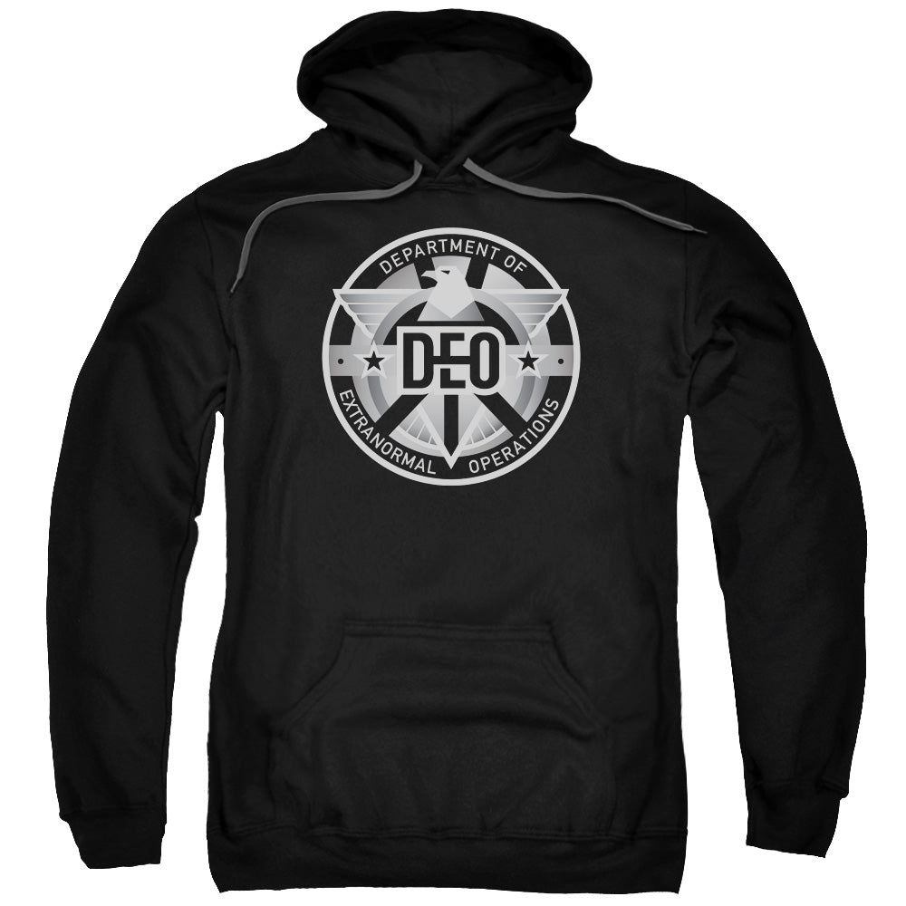 SUPERGIRL/DEO - ADULT PULLOVER HOODIE - BLACK