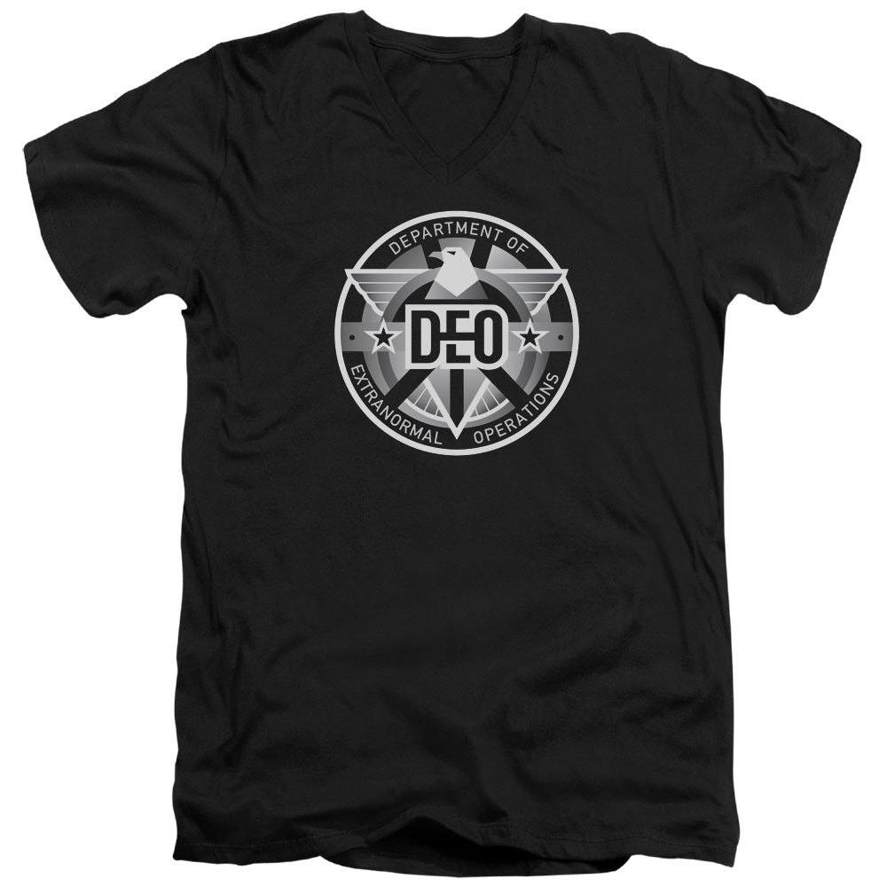 SUPERGIRL/DEO - S/S ADULT V-NECK 30/1 - BLACK