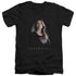 SUPERGIRL/STAND TALL - S/S ADULT V-NECK 30/1 - BLACK