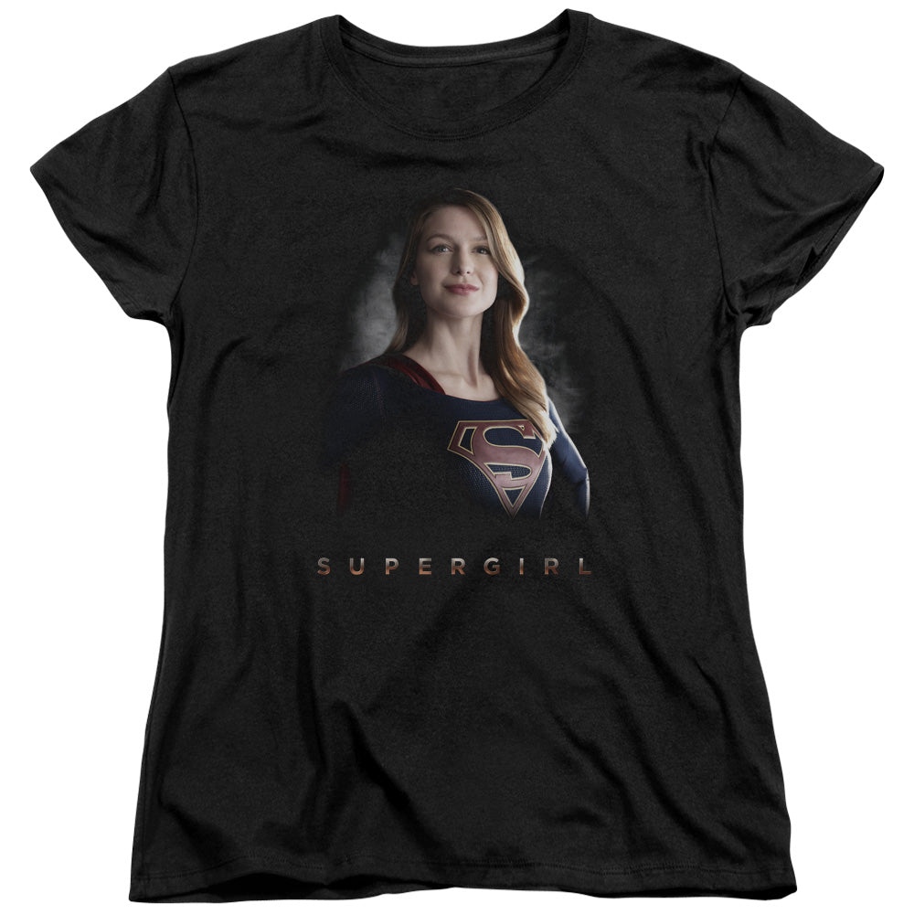 SUPERGIRL/STAND TALL - S/S WOMENS TEE - BLACK