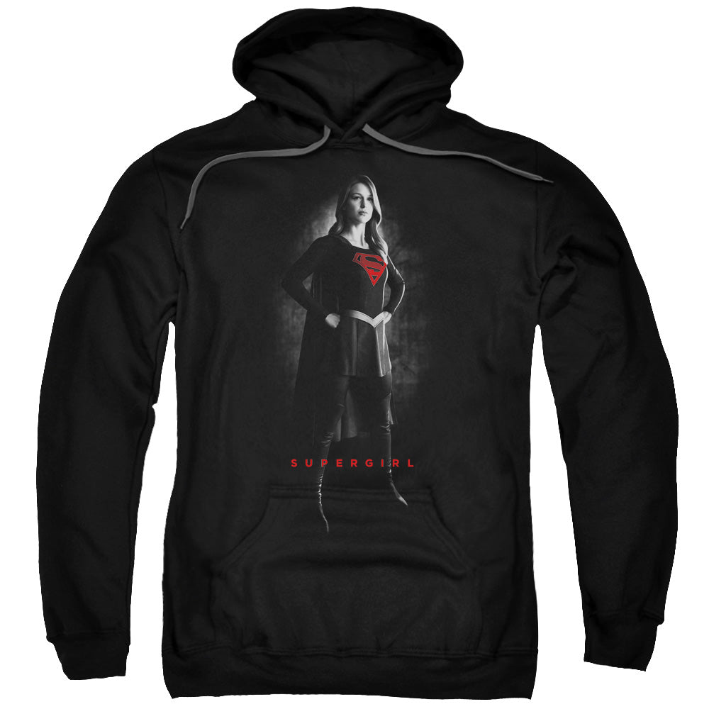 SUPERGIRL/SUPERGIRL NOIR - ADULT PULLOVER HOODIE - BLACK