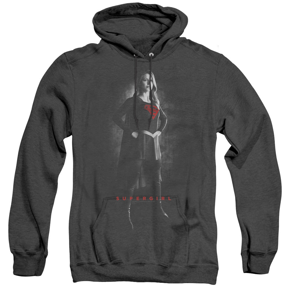 SUPERGIRL/SUPERGIRL NOIR - ADULT HEATHER HOODIE - BLACK