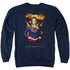 SUPERGIRL/STANDING SYMBOL - ADULT CREWNECK SWEATSHIRT - NAVY