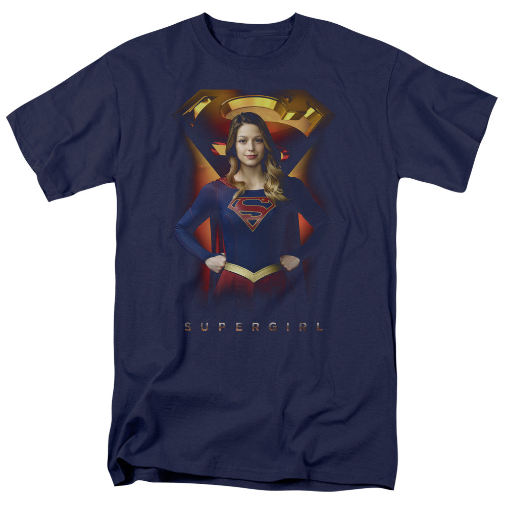 SUPERGIRL/STANDING SYMBOL - S/S ADULT 18/1 - NAVY