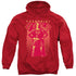 SUPERGIRL/READY SET - ADULT PULLOVER HOODIE - RED