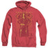 SUPERGIRL/READY SET - ADULT HEATHER HOODIE - RED
