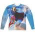 SUPERGIRL/UP IN THE SKY (FRONT/BACK PRINT) - L/S ADULT POLY CREW  - MULTI