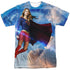 SUPERGIRL/UP IN THE SKY (FRONT/BACK PRINT) - S/S ADULT POLY CREW - MULTI