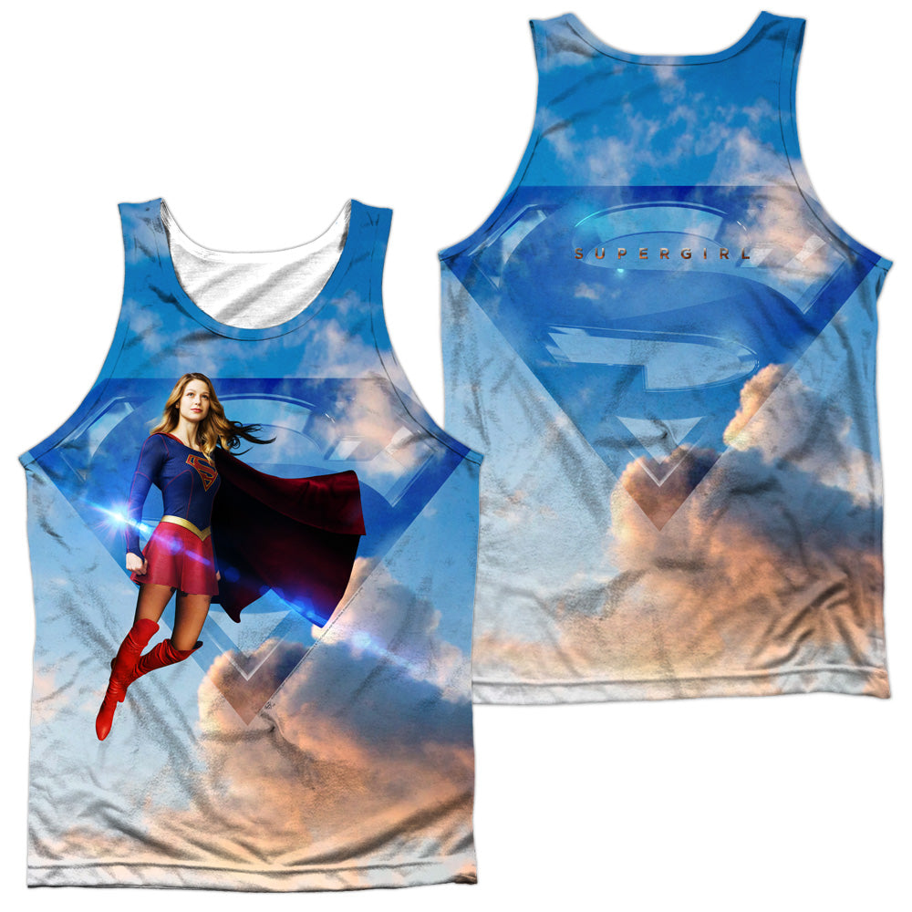 SUPERGIRL/UP IN THE SKY (FRONT/BACK PRINT) - ADULT POLY TANK TOP - MULTI