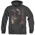 SUPERGIRL/RED TORNADO - ADULT HEATHER HOODIE - BLACK