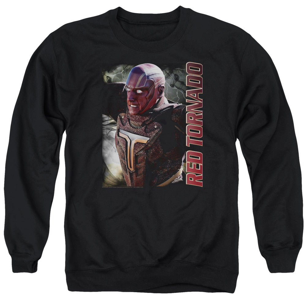 SUPERGIRL/RED TORNADO - ADULT CREWNECK SWEATSHIRT - BLACK