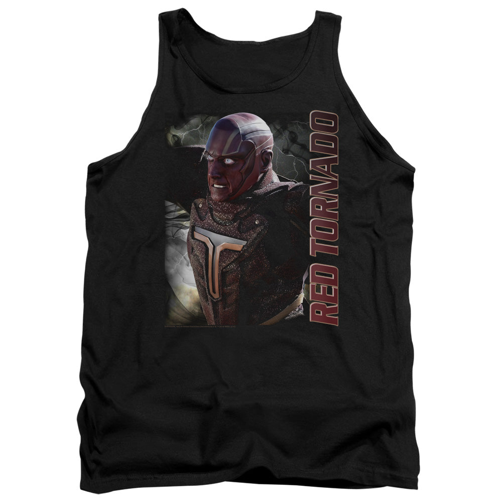 SUPERGIRL/RED TORNADO - ADULT TANK - BLACK