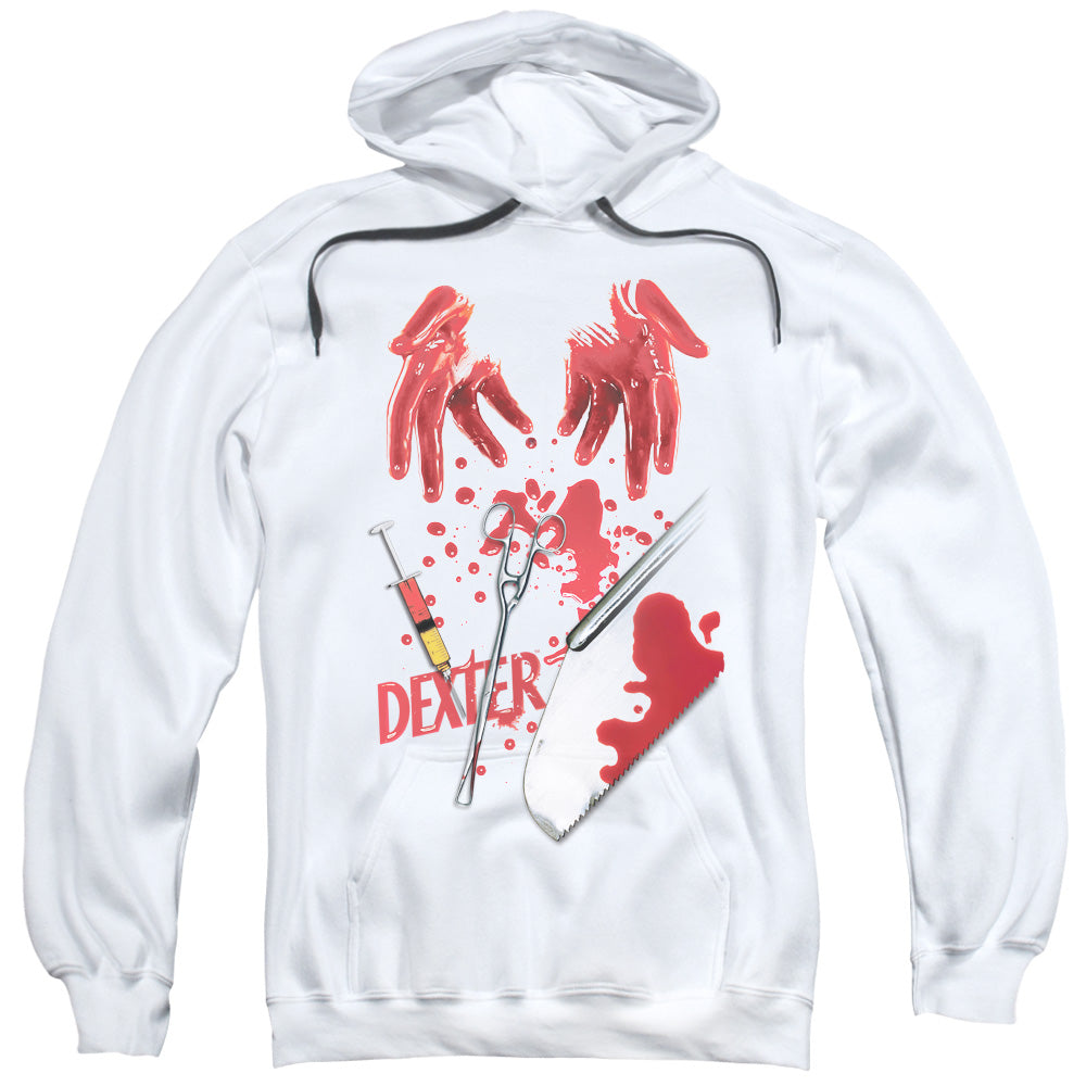 DEXTER/TOOLS OF THE TRADE - ADULT PULLOVER HOODIE - WHITE