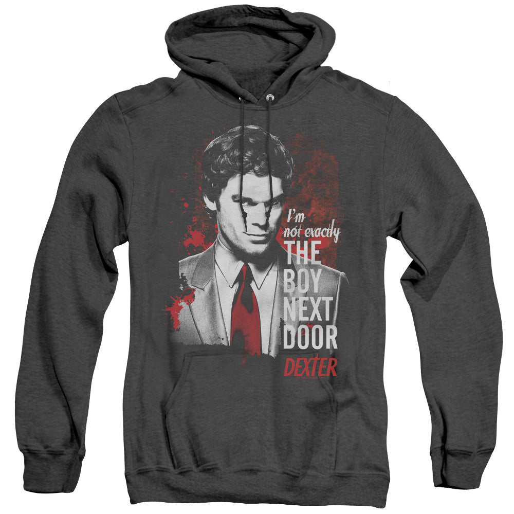 DEXTER/BOY NEXT DOOR - ADULT HEATHER HOODIE - BLACK