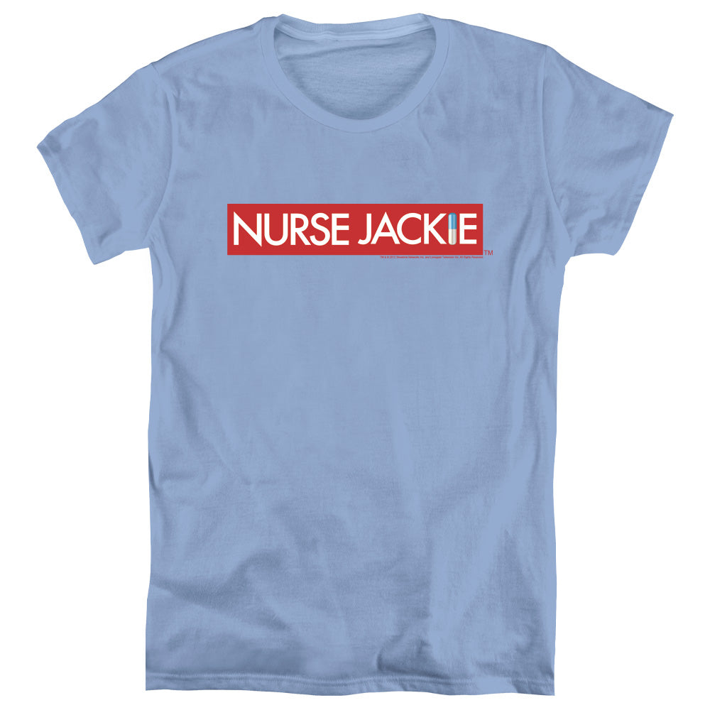 NURSE JACKIE/LOGO - S/S WOMENS TEE - CAROLINA BLUE
