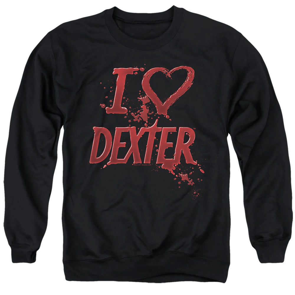 DEXTER/I HEART DEXTER - ADULT CREWNECK SWEATSHIRT - BLACK