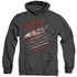 DEXTER/BLOOD NEVER LIES - ADULT HEATHER HOODIE - BLACK