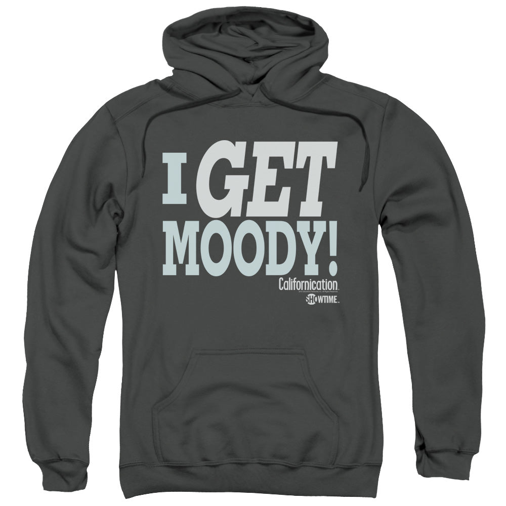 CALIFORNICATION/I GET MOODY - ADULT PULLOVER HOODIE - CHARCOAL