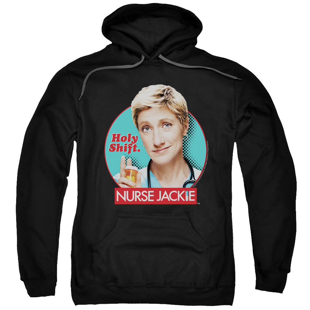 NURSE JACKIE/HOLY SHIFT - ADULT PULLOVER HOODIE - BLACK
