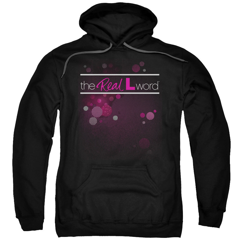 REAL L WORD/FLASHY LOGO - ADULT PULLOVER HOODIE - BLACK