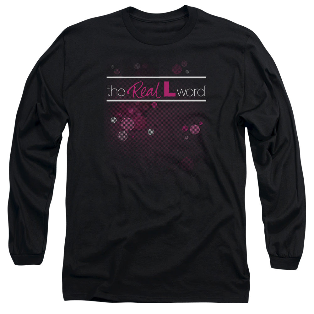 REAL L WORD/FLASHY LOGO - L/S ADULT 18/1 - BLACK