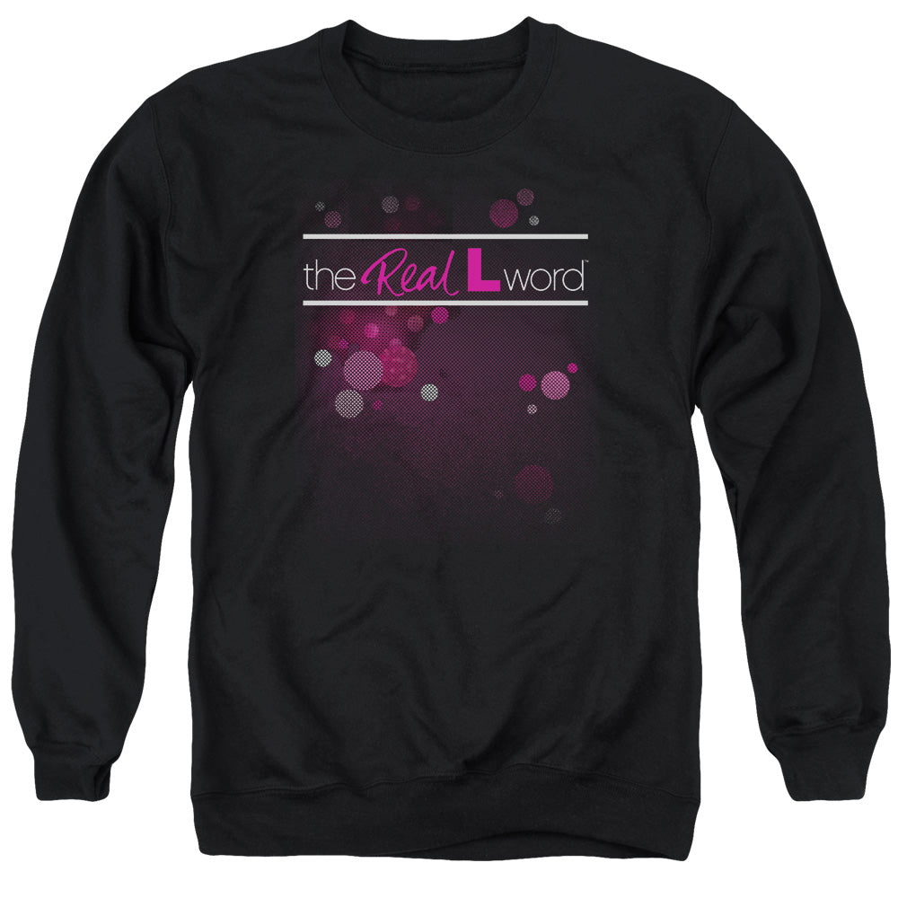 REAL L WORD/FLASHY LOGO - ADULT CREWNECK SWEATSHIRT - BLACK