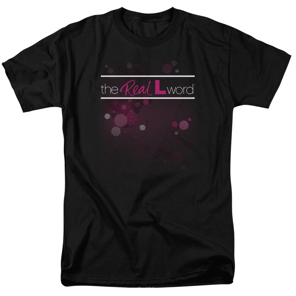 REAL L WORD/FLASHY LOGO - S/S ADULT 18/1 - BLACK