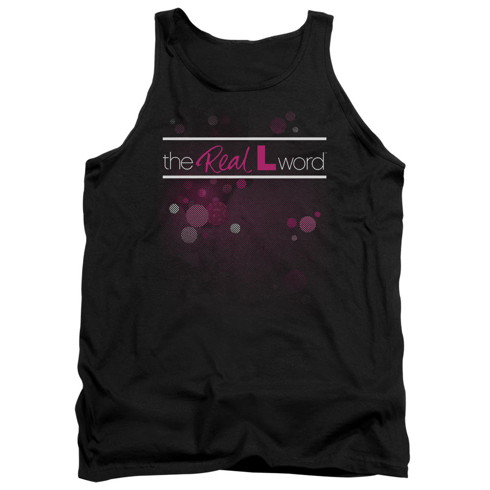 REAL L WORD/FLASHY LOGO - ADULT TANK - BLACK