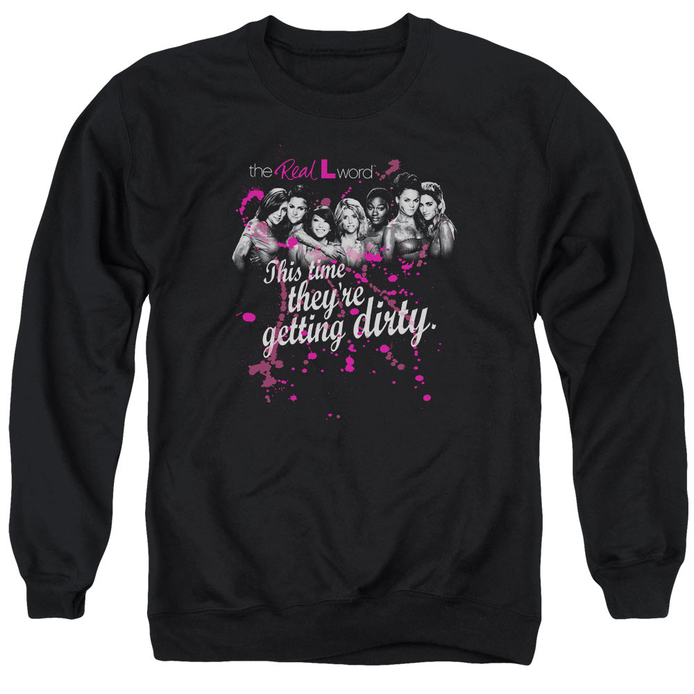 THE REAL L WORD/DIRTY - ADULT CREWNECK SWEATSHIRT - BLACK