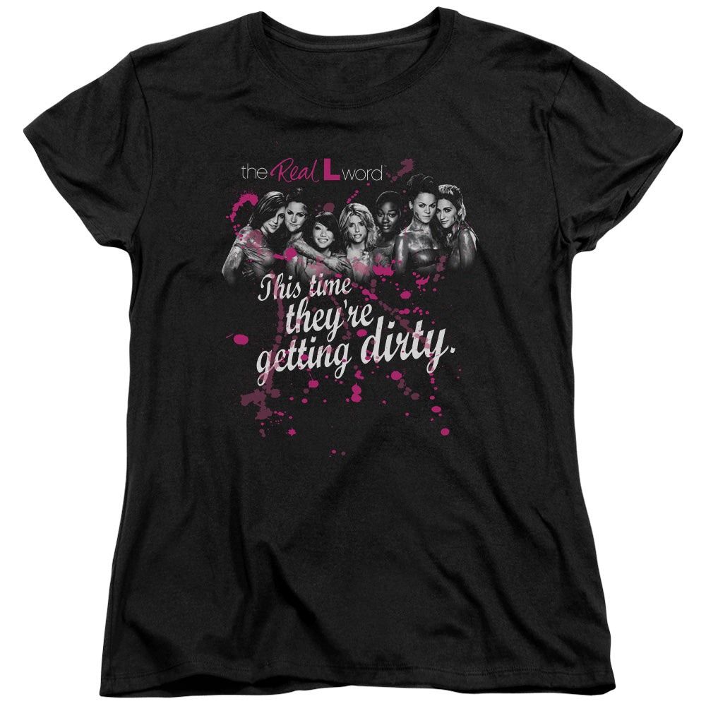 THE REAL L WORD/DIRTY - S/S WOMENS TEE - BLACK