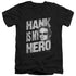 CALIFORNICATION/HANK IS MY HERO - S/S ADULT V-NECK 30/1 - BLACK