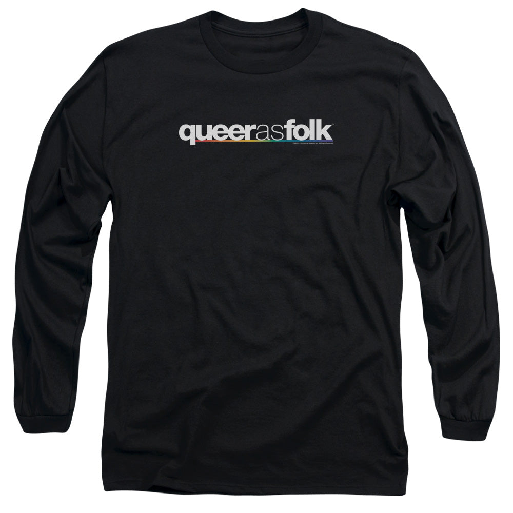 QUEER AS FOLK/LOGO - L/S ADULT 18/1 - BLACK