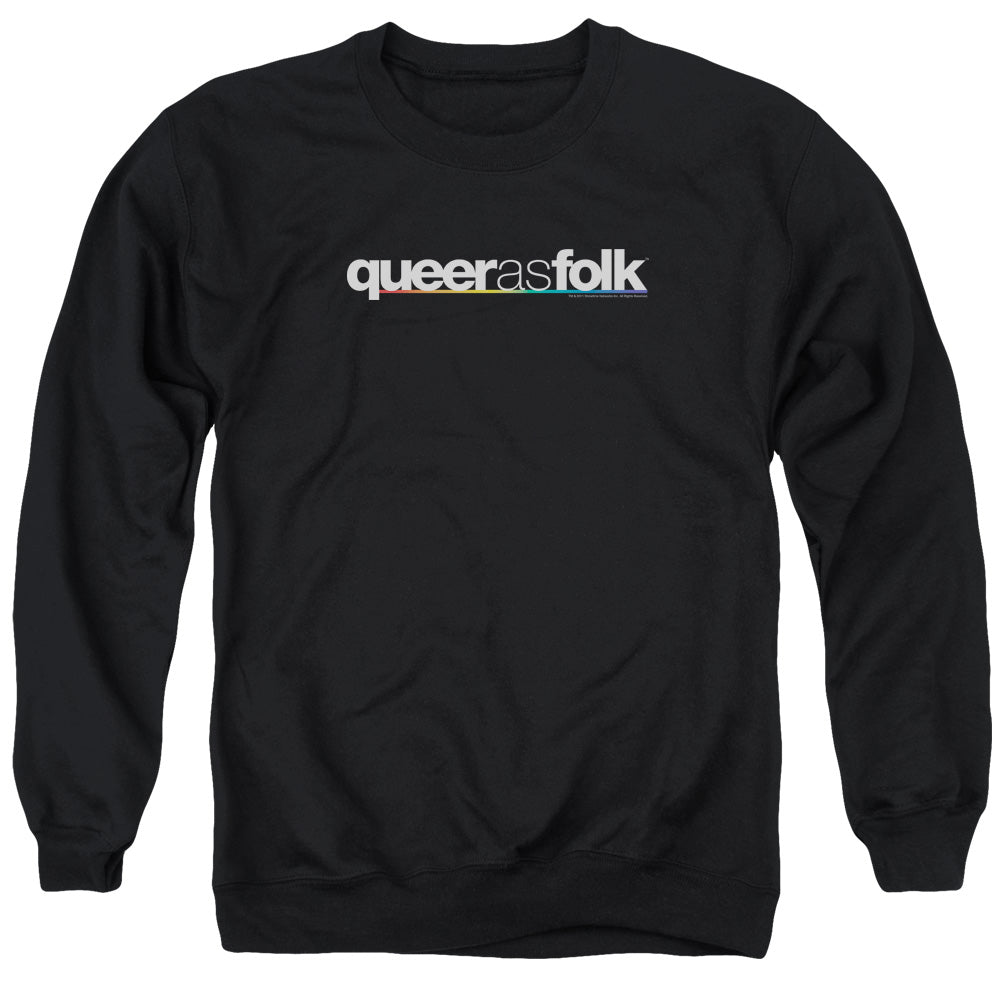 QUEER AS FOLK/LOGO - ADULT CREWNECK SWEATSHIRT - BLACK