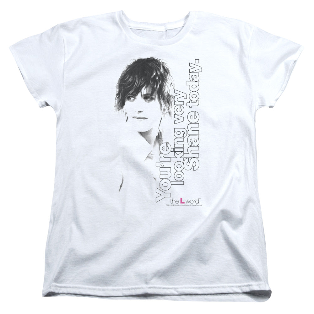 THE L WORD/LOOKING SHANE TODAY - S/S WOMENS TEE - WHITE