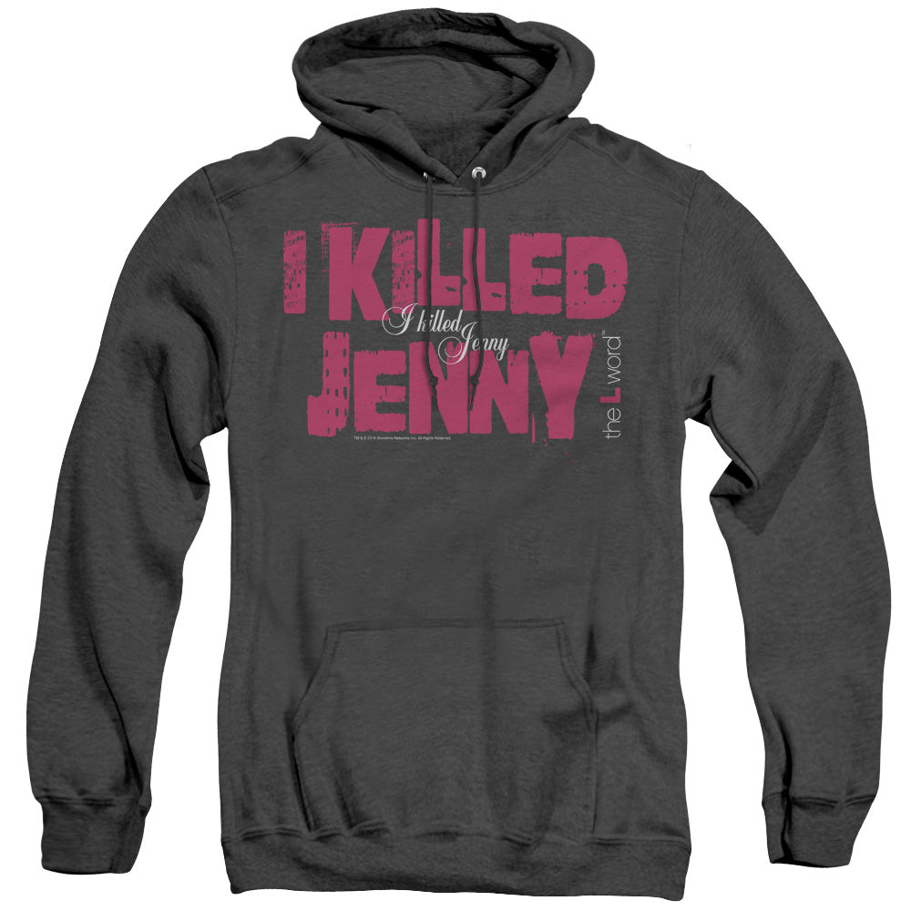 THE L WORD/I KILLED JENNY - ADULT HEATHER HOODIE - BLACK
