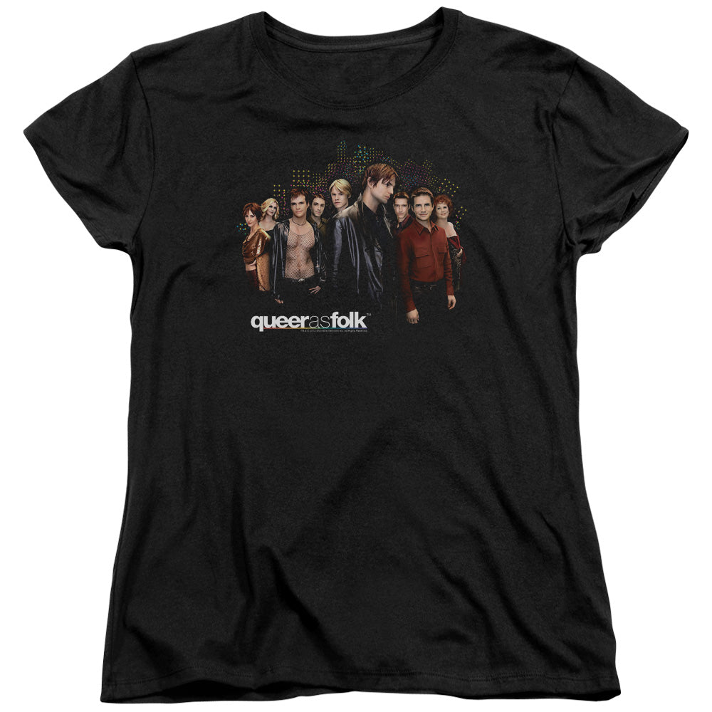 QUEER AS FOLK/TITLE - S/S WOMENS TEE - BLACK