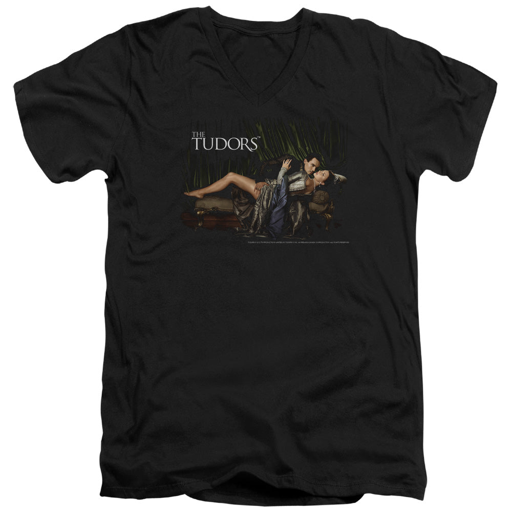 TUDORS/THE KING AND HIS QUEEN - S/S ADULT V-NECK 30/1 - BLACK