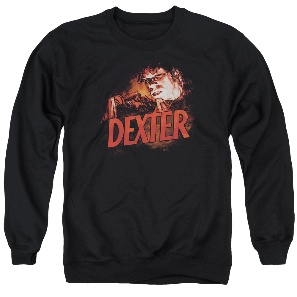DEXTER/DRAWING - ADULT CREWNECK SWEATSHIRT - BLACK