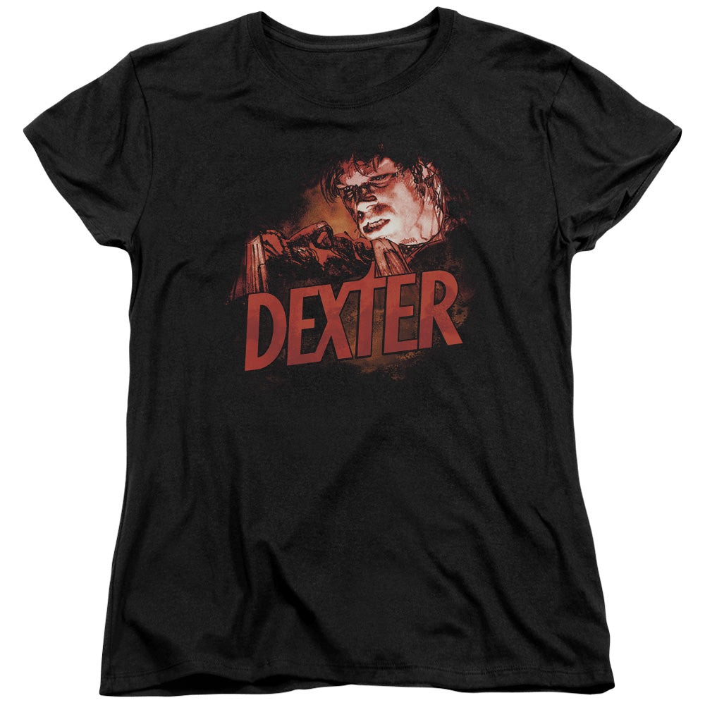 DEXTER/DRAWING - S/S WOMENS TEE - BLACK