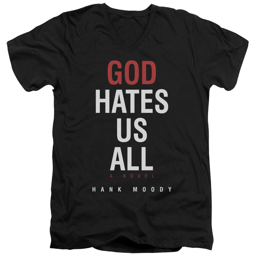 CALIFORNICATION/BOOK COVER - S/S ADULT V-NECK 30/1 - BLACK