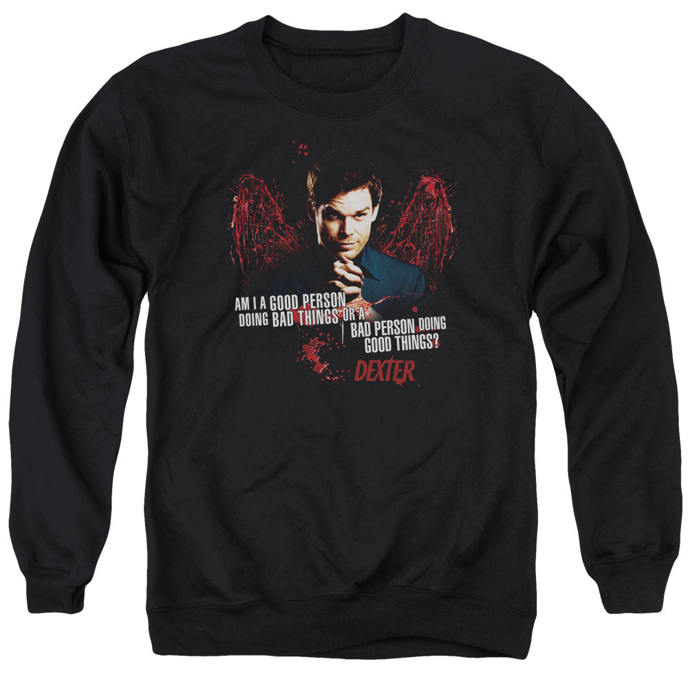 DEXTER/GOOD BAD - ADULT CREWNECK SWEATSHIRT - BLACK