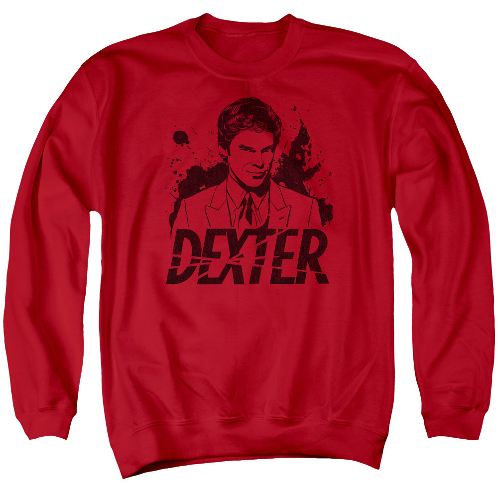 DEXTER/SPLATTER DEX - ADULT CREWNECK SWEATSHIRT - RED