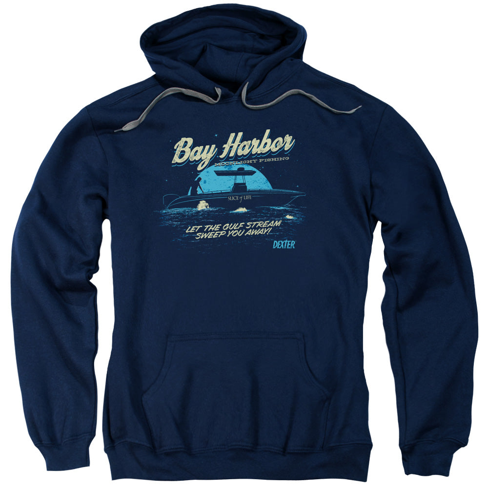 DEXTER/MOONLIGHT FISHING - ADULT PULLOVER HOODIE - NAVY