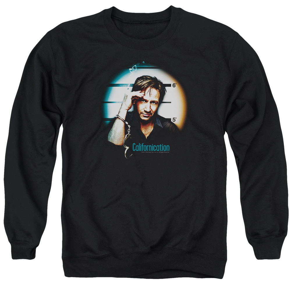 CALIFORNICATION/IN HANDCUFFS - ADULT CREWNECK SWEATSHIRT - BLACK