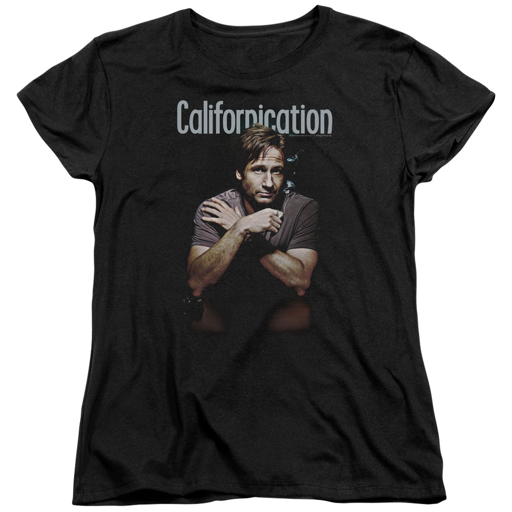 CALIFORNICATION/SMOKING - S/S WOMENS TEE - BLACK