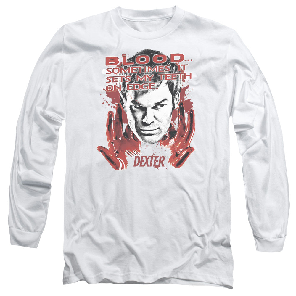 DEXTER/BLOOD - L/S ADULT 18/1 - WHITE