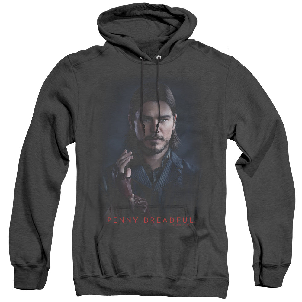 PENNY DREADFUL/ETHAN - ADULT HEATHER HOODIE - BLACK