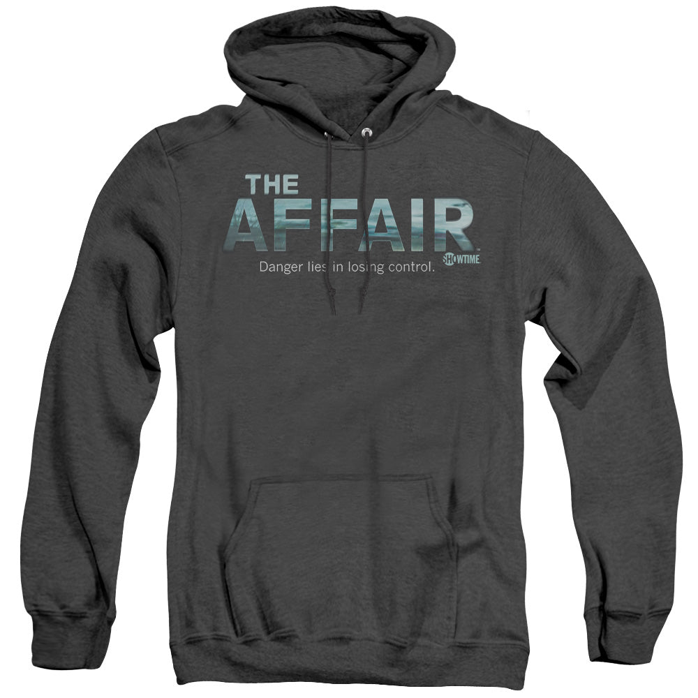 AFFAIR/OCEAN LOGO - ADULT HEATHER HOODIE - BLACK